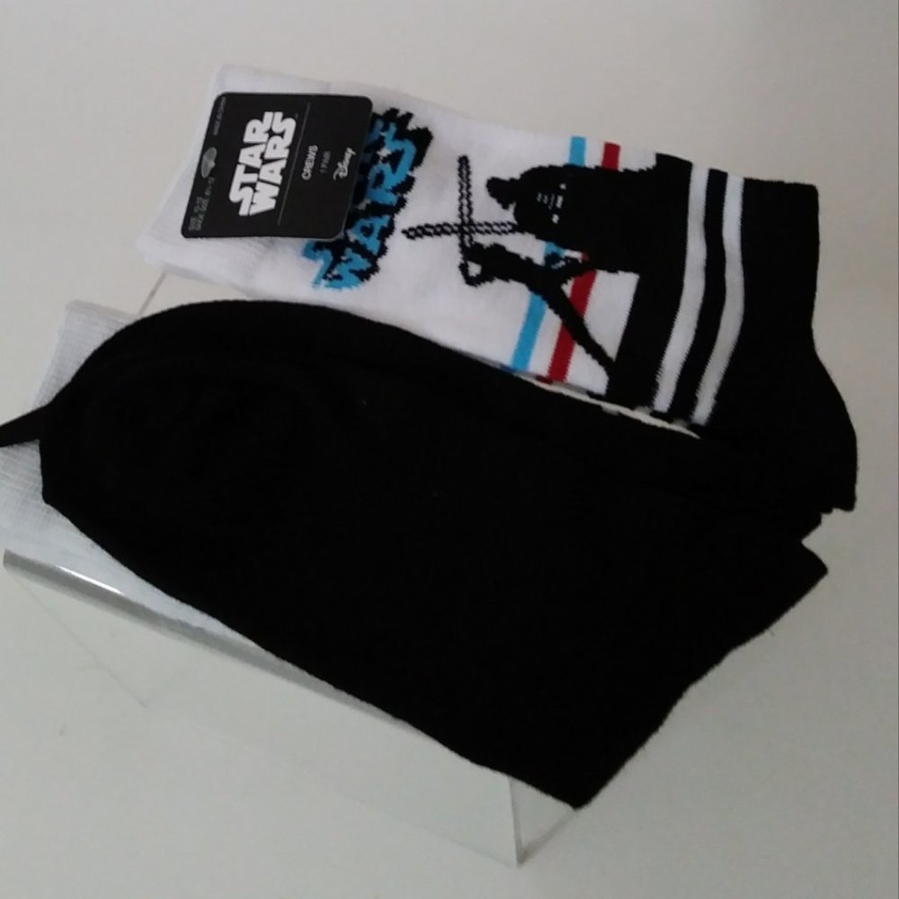 Disney Star Wars Womens Crew 2 Pairs  Socks 10-13 - Picture 7 of 16